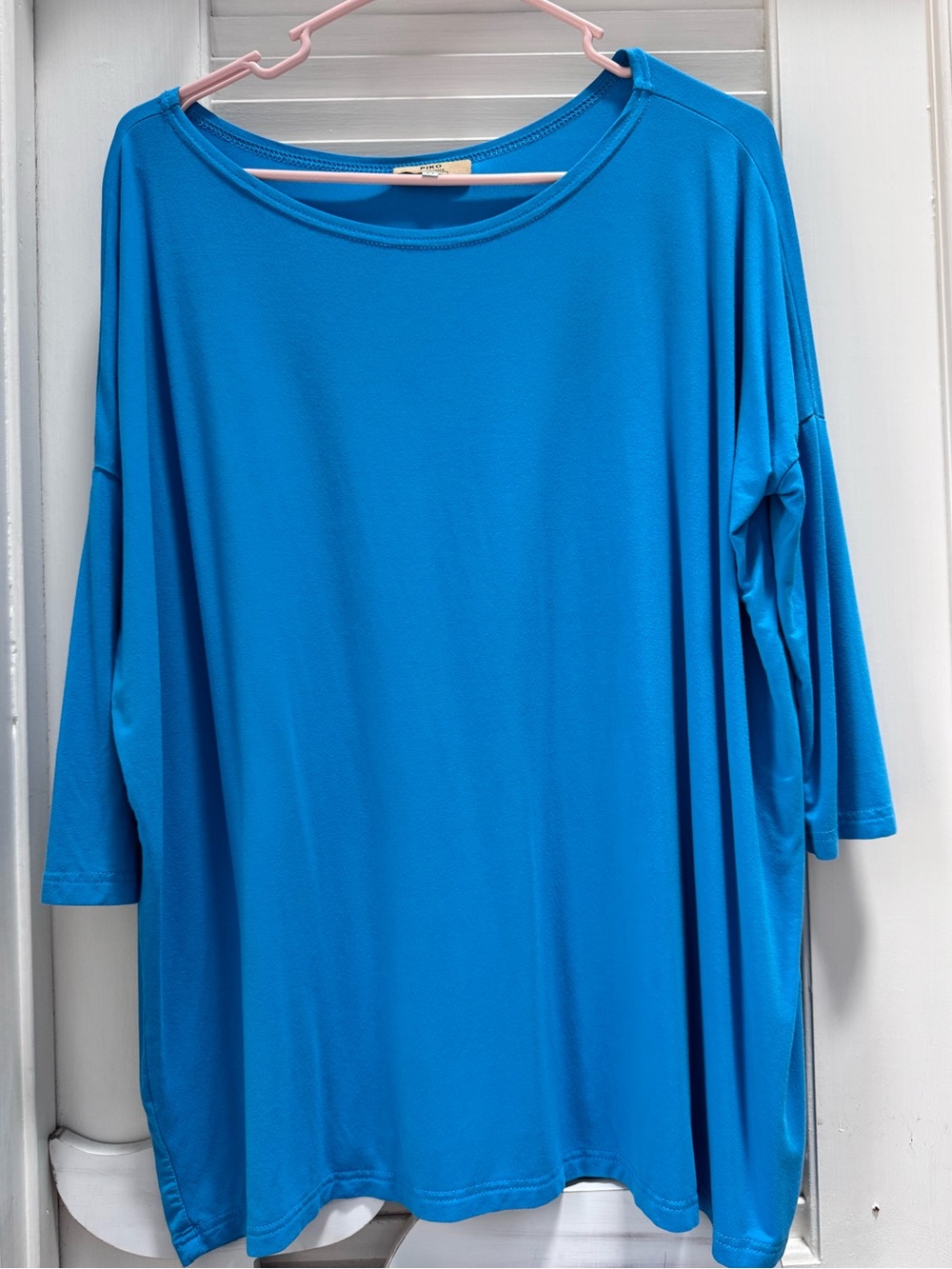 Piko 1988 Oversized Bamboo Tunic Top in Bright Blue